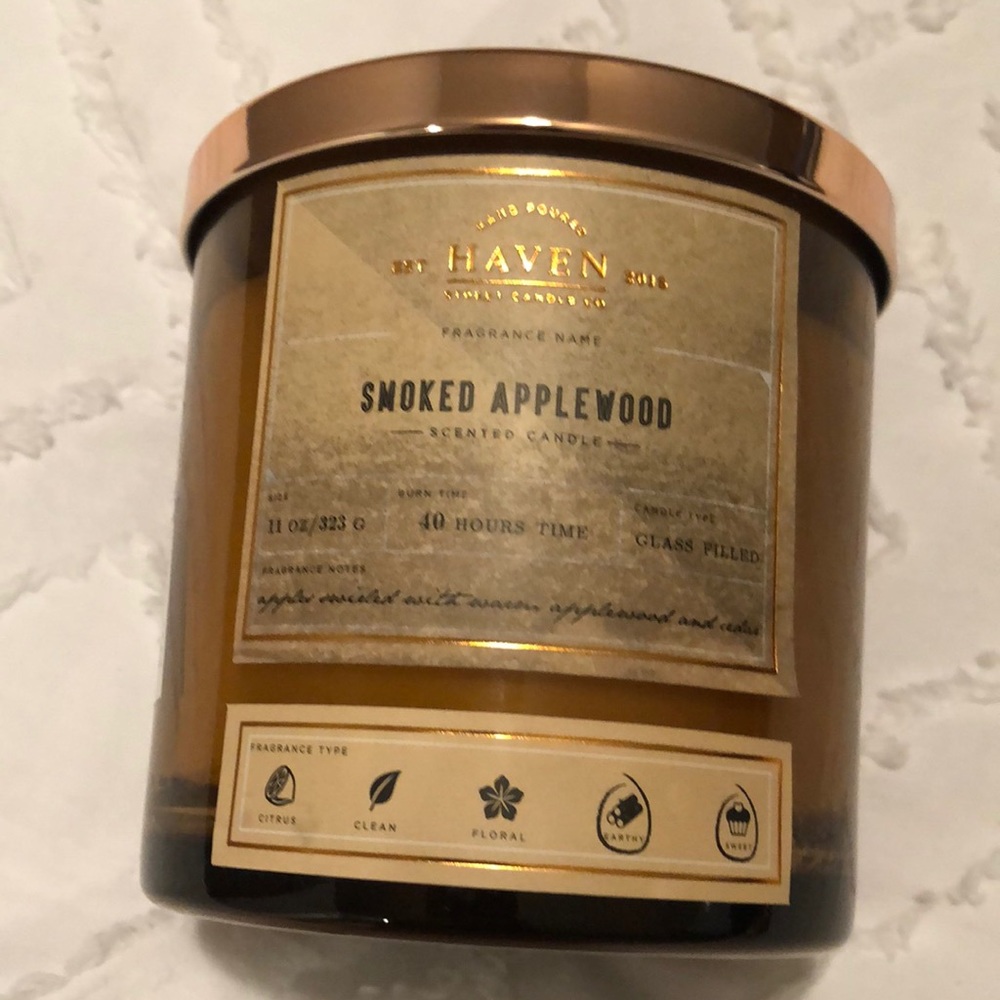 HAND POURED SMOKED APPLEWOOD 40 HOUR CANDLE